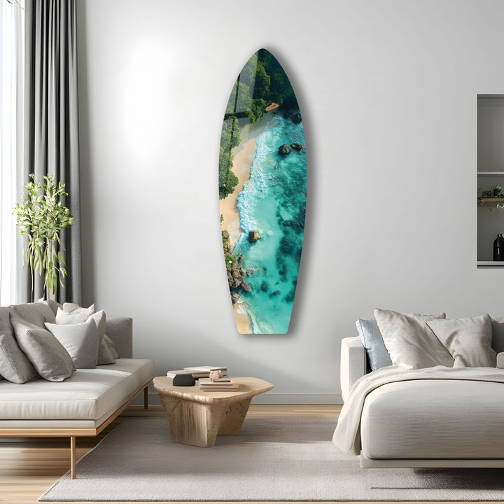 Emerald Cove Surfboard Wall Art