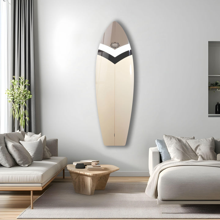 Beige Abstract Surfboard Wall Art