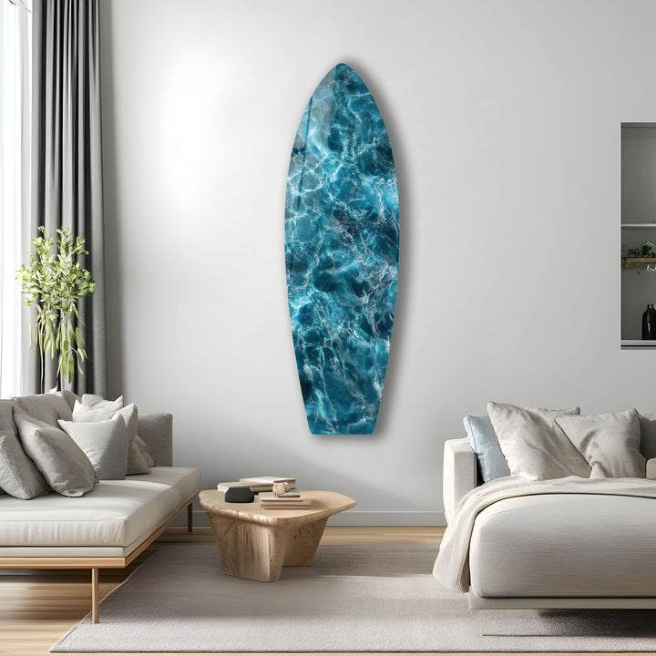 Deep Blue Waters Surfboard Wall Art