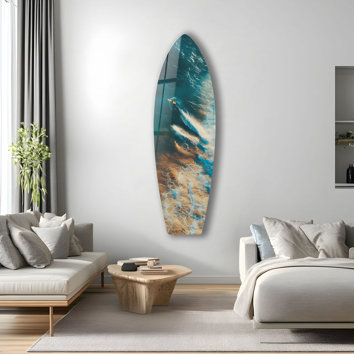 Breathtaking surfing action, with powerful waves and a fearless surfer, captured on glass.
