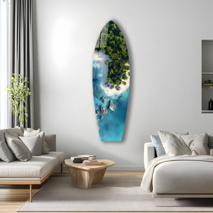 Tropical Paradise Surfboard Wall Art