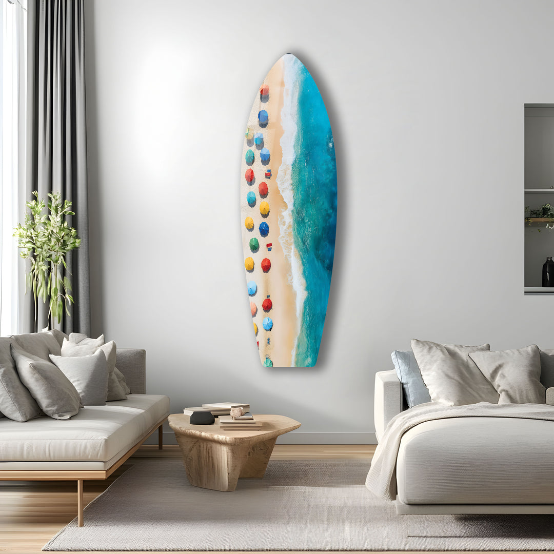 Golden Coast Surfboard Wall Art