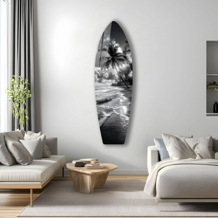 Midnight Tropics Surfboard Wall Art