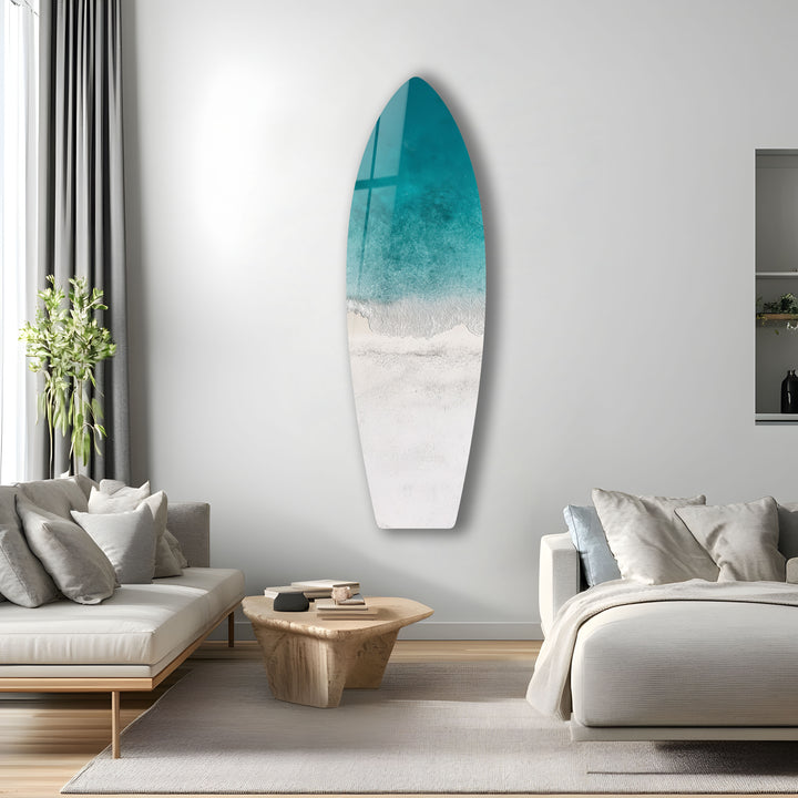 Azure Shoreline Surfboard Wall Art