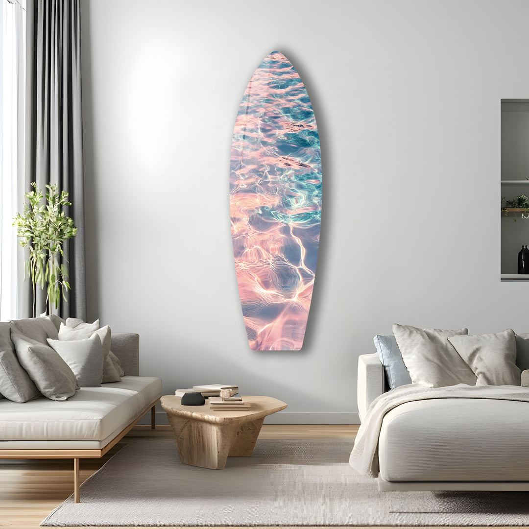 Sunset Reflections Surfboard Wall Art