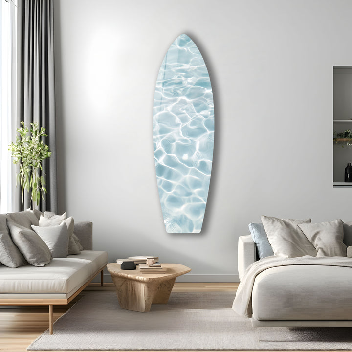 Crystal Blue Waters Surfboard Wall Art