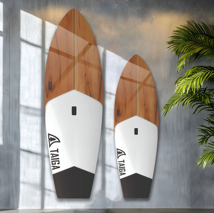 Wood Design White Surfboard Wall Art