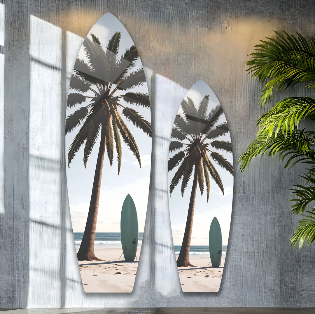 Palm Tree Surfboard Wall Art