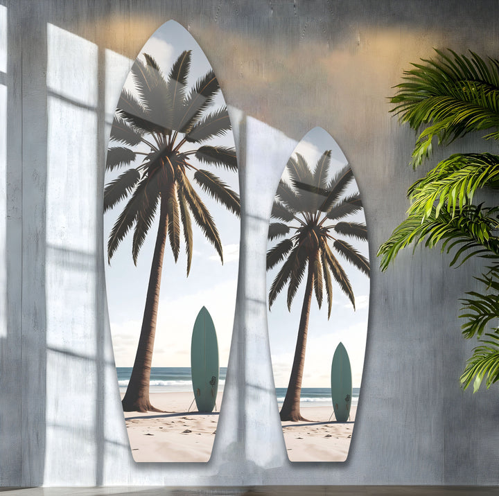 Palm Tree Surfboard Wall Art