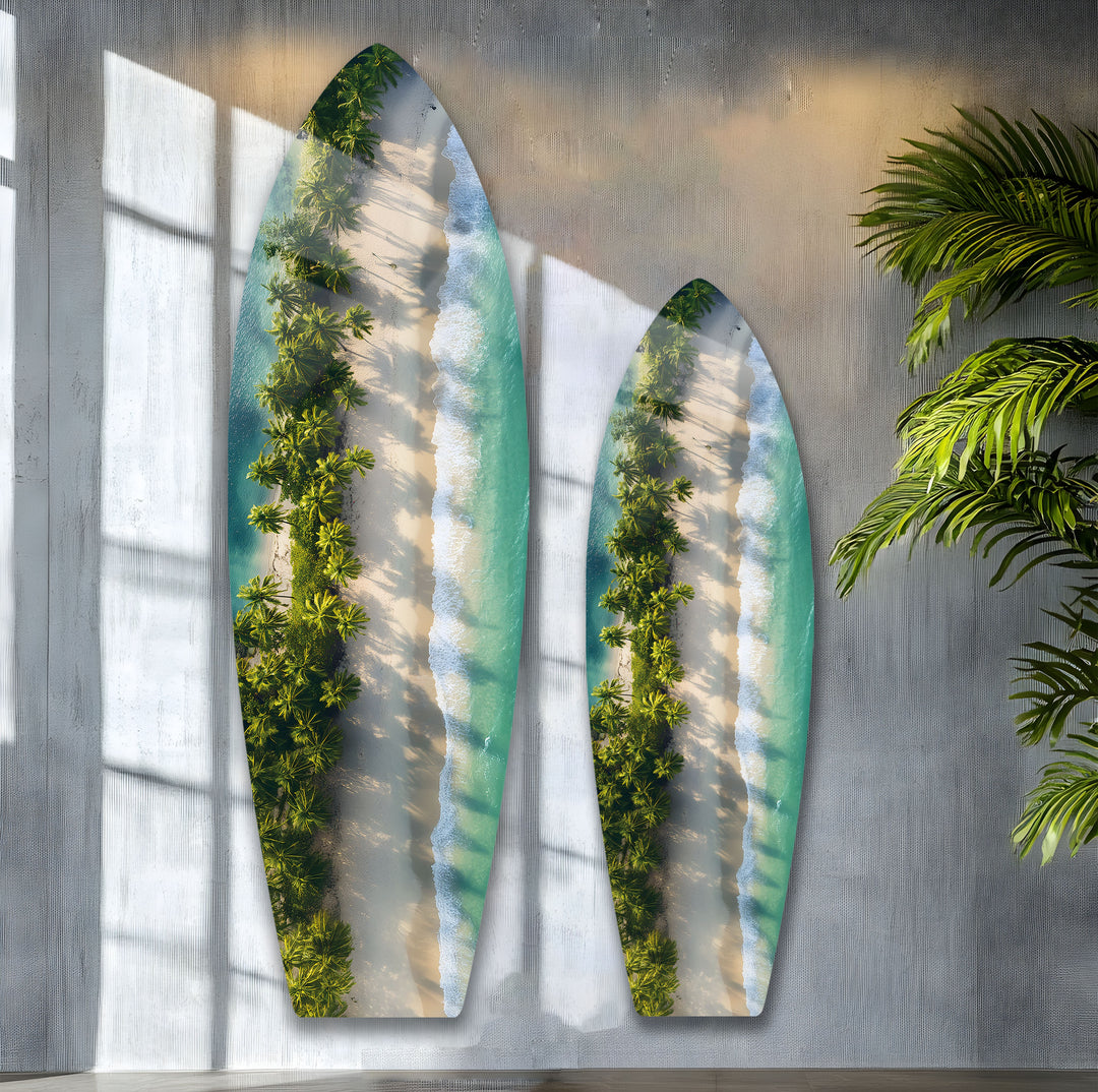 Tropical Escape Surfboard Wall Art