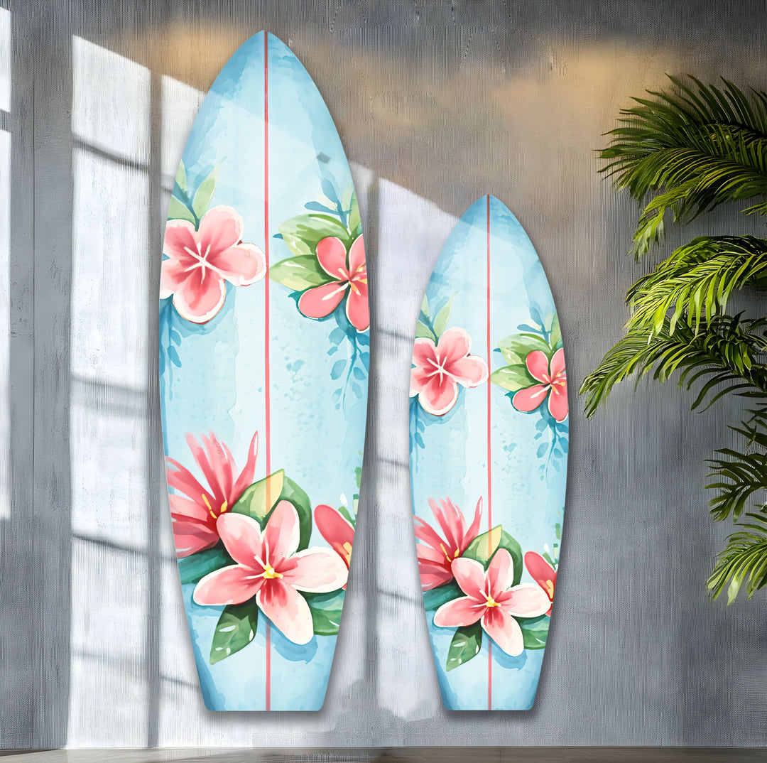 Red Lotus Surfboard Wall Art