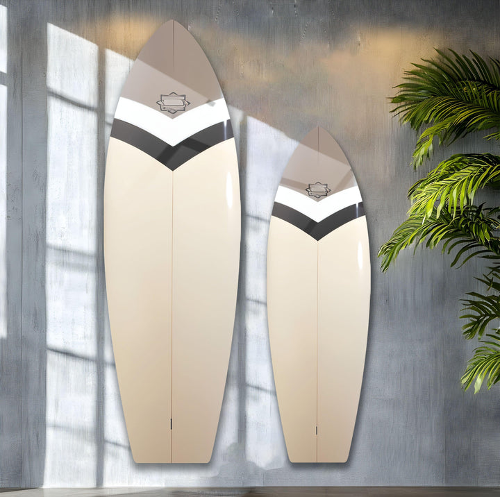 Beige Abstract Surfboard Wall Art