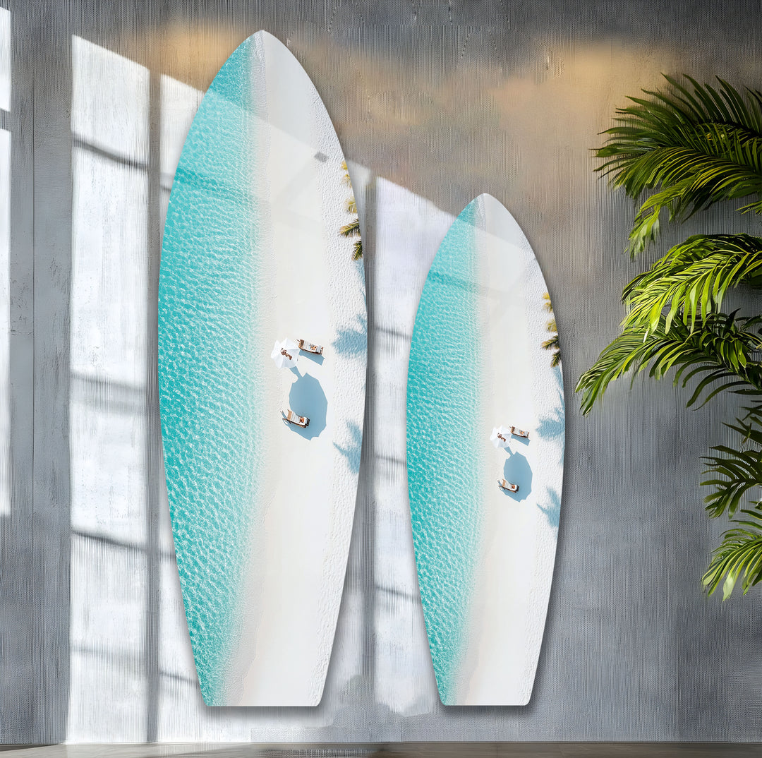 Tropical Serenity Surfboard Wall Art