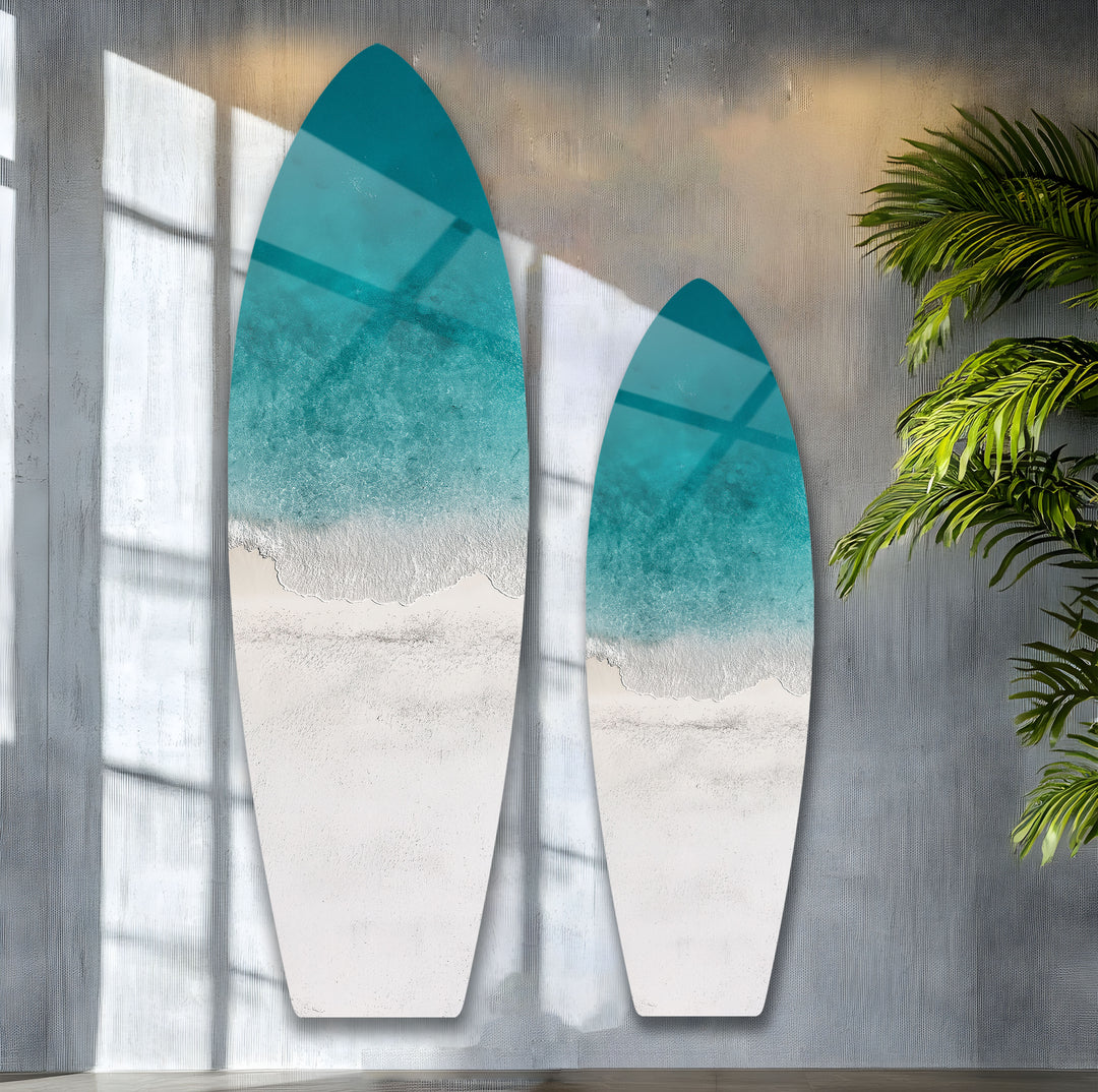 Azure Shoreline Surfboard Wall Art