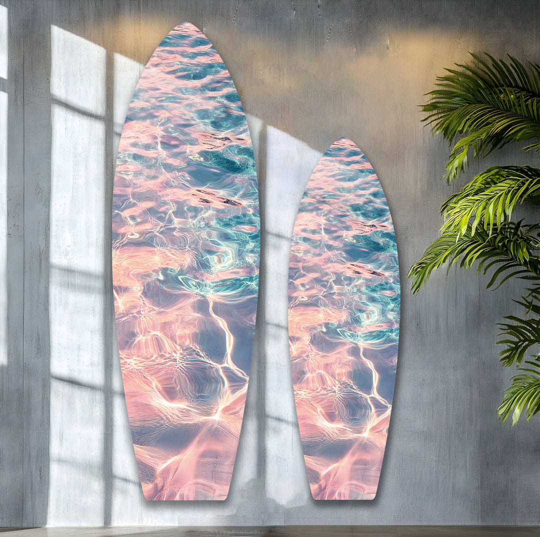 Sunset Reflections Surfboard Wall Art