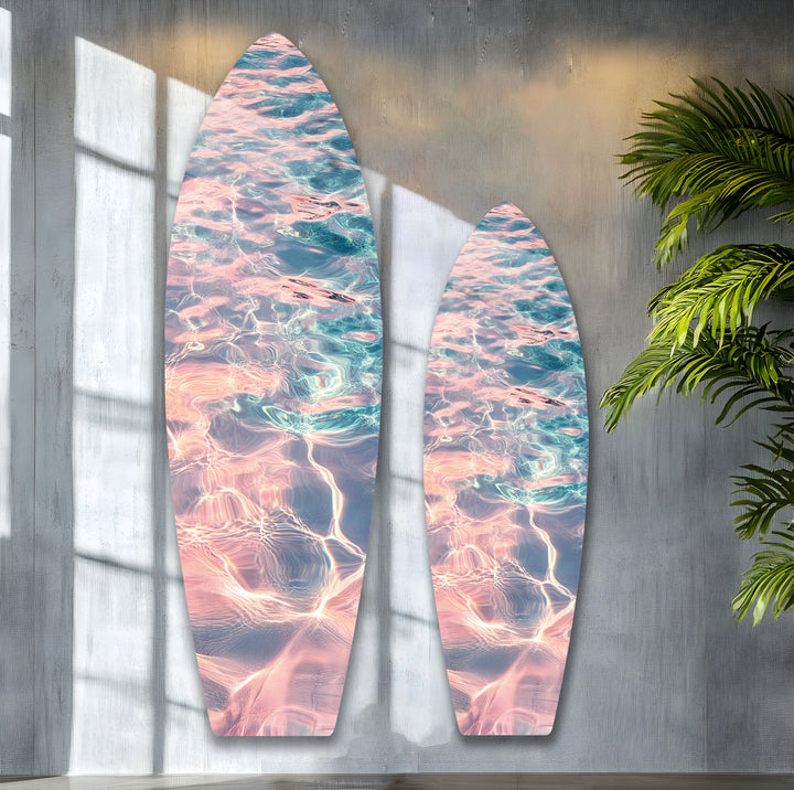 Sunset Reflections Surfboard Wall Art