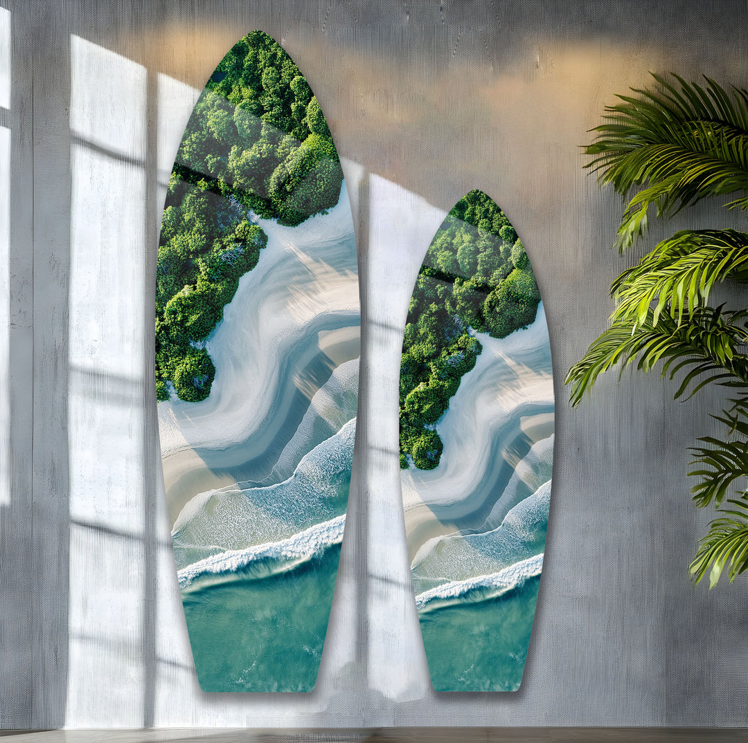 Coastal Bliss Surfboard Wall Art