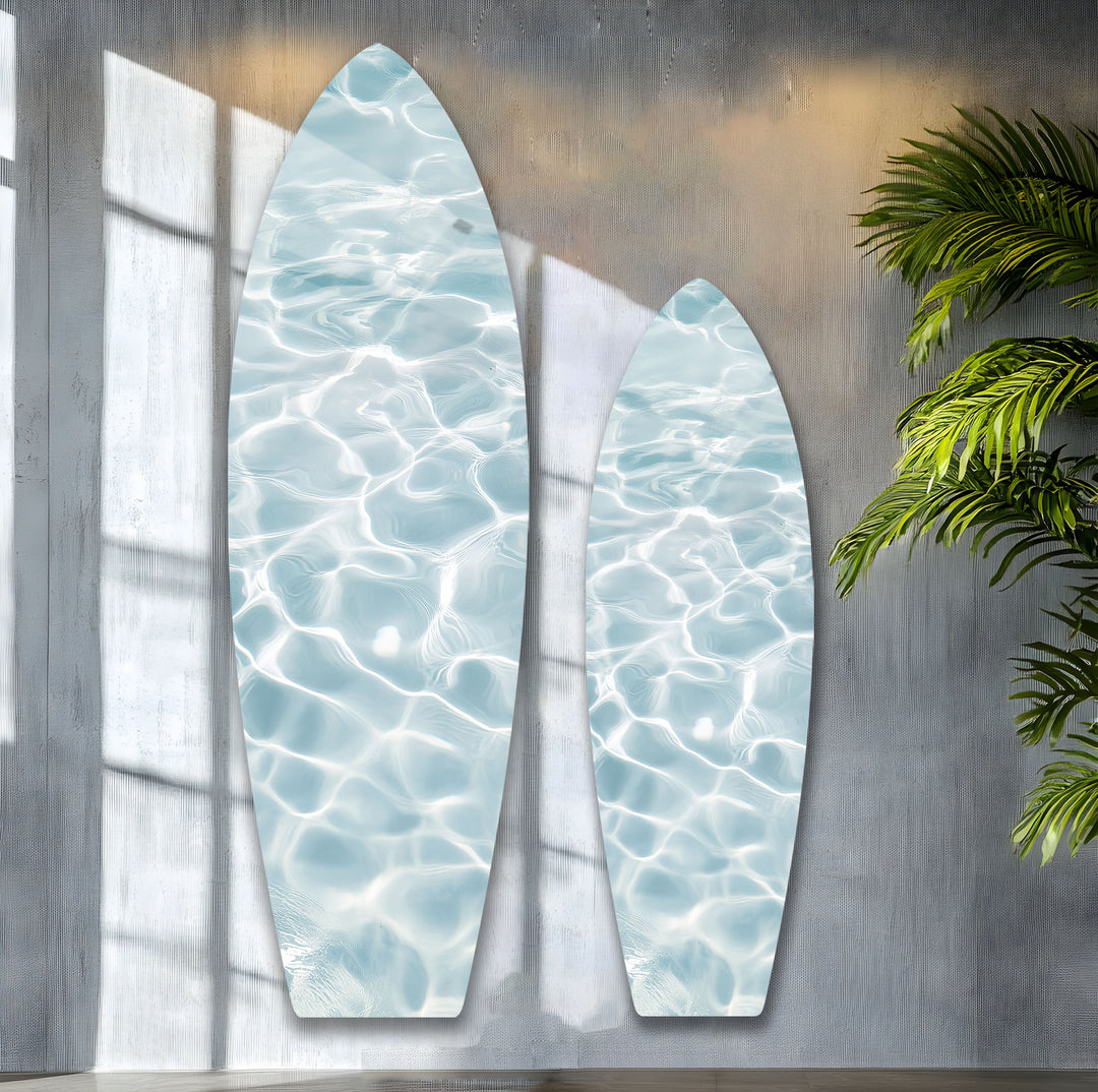 Crystal Blue Waters Surfboard Wall Art