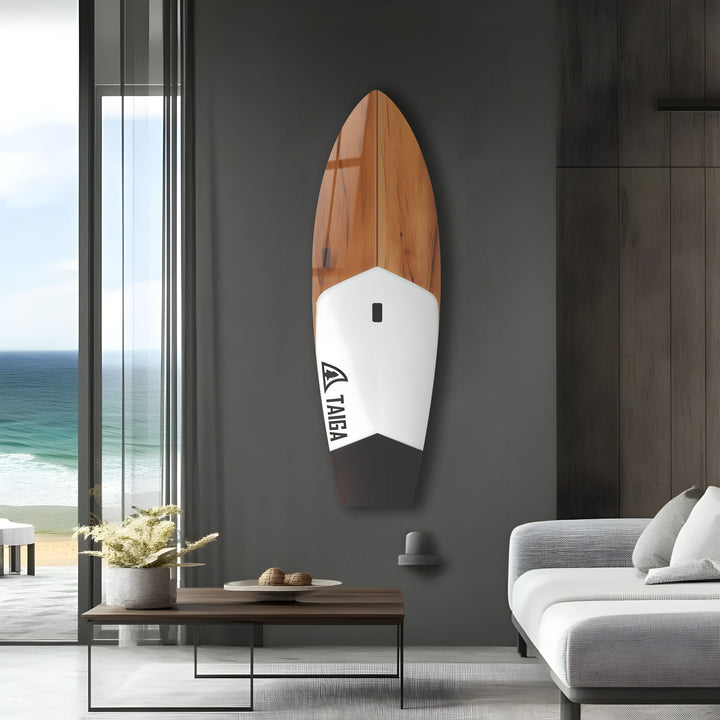 Wood Design White Surfboard Wall Art