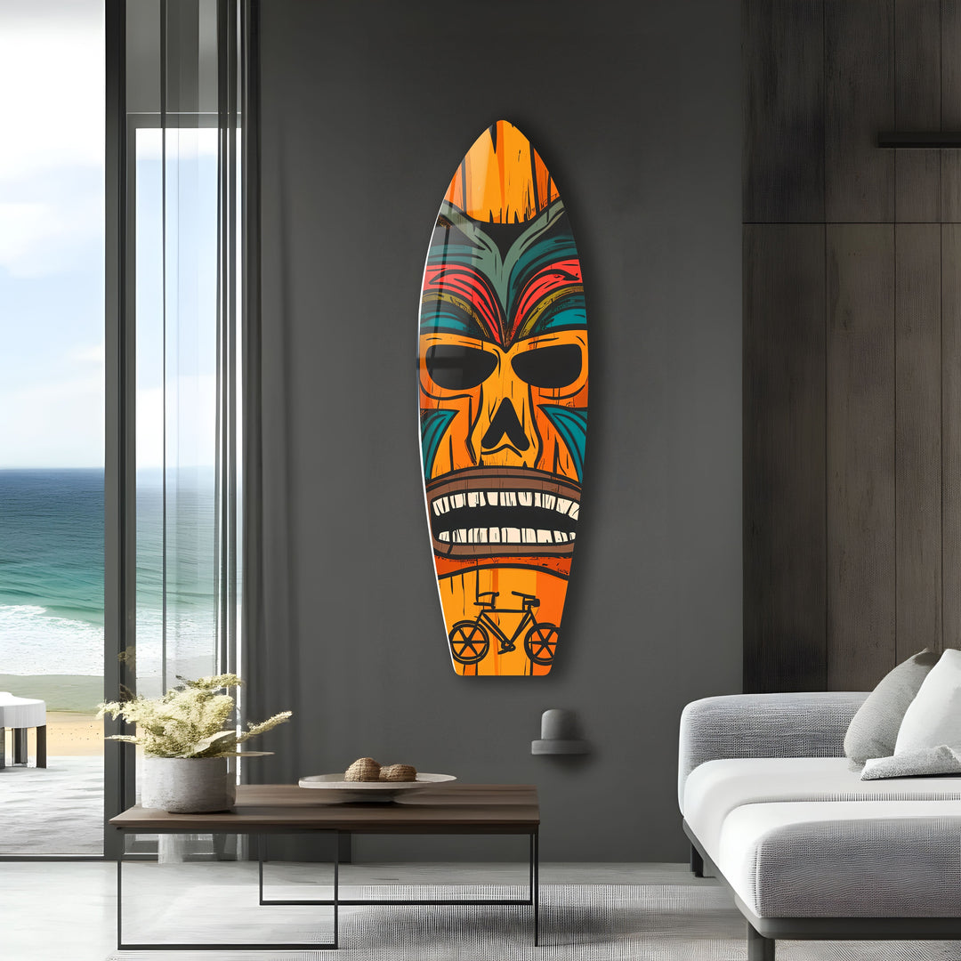 Tiki Art Surfboard Wall Art