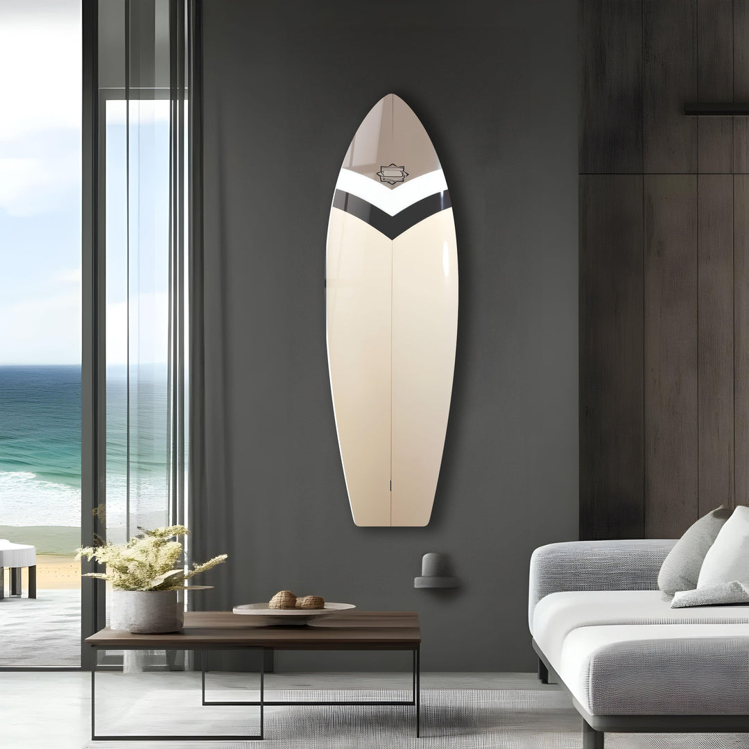 Beige Abstract Surfboard Wall Art