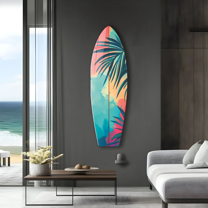 Tropical Tree Surfboard Wall Art