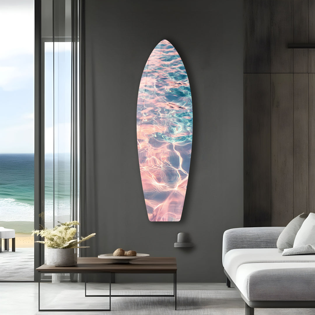 Sunset Reflections Surfboard Wall Art