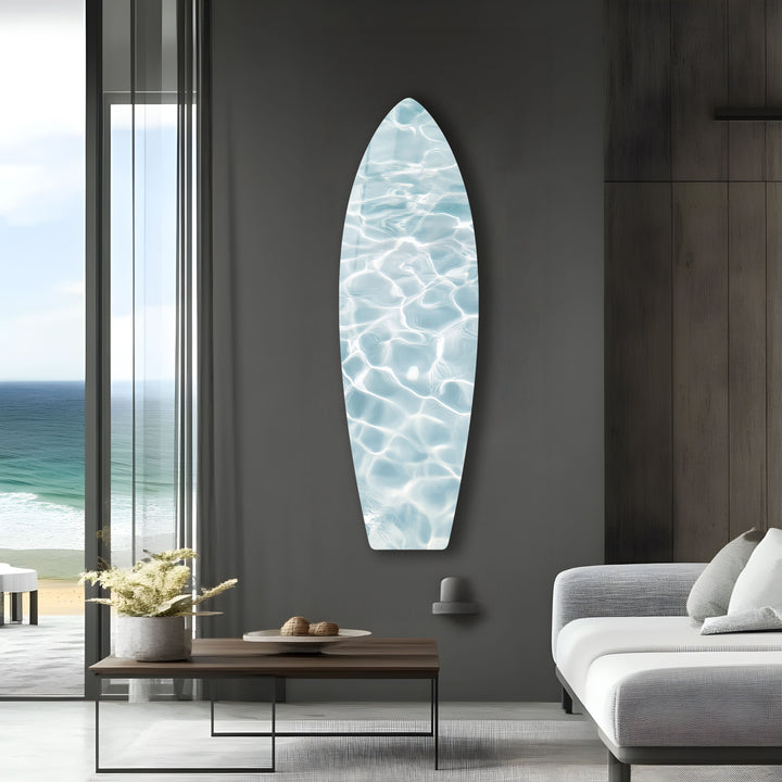 Crystal Blue Waters Surfboard Wall Art