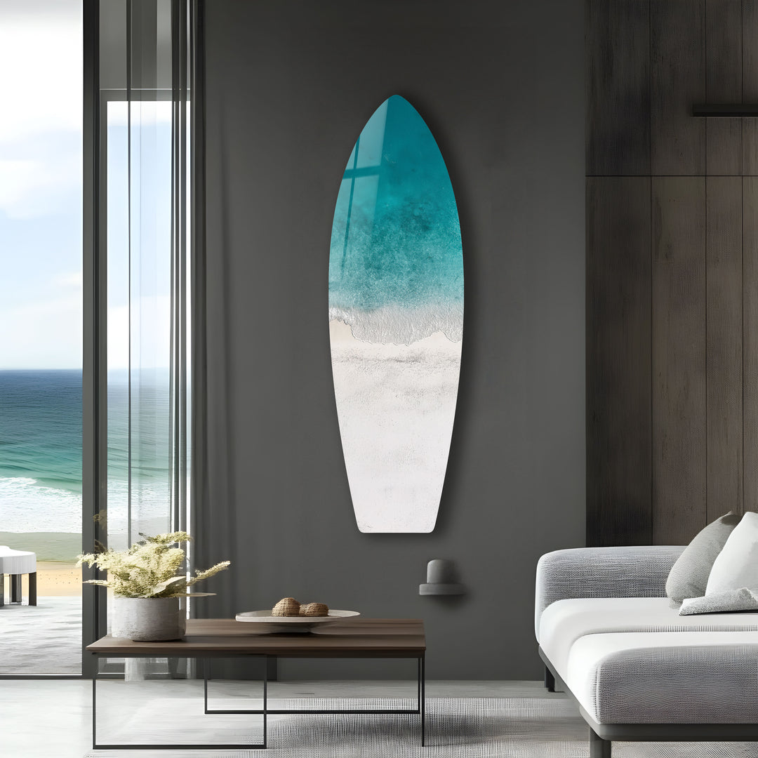 Azure Shoreline Surfboard Wall Art