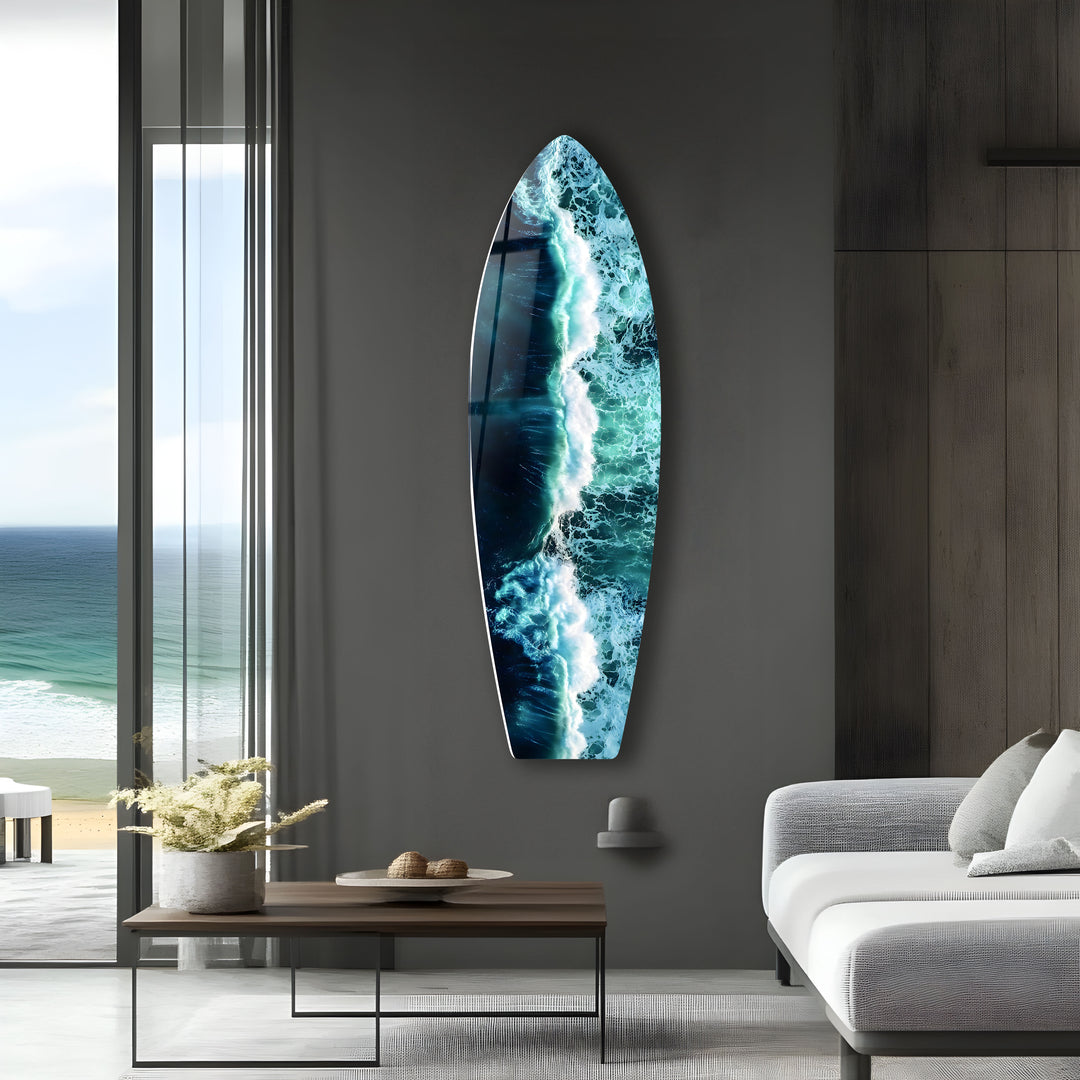 Energy of the ocean in motion with this breathtaking glass art of crashing waves.
