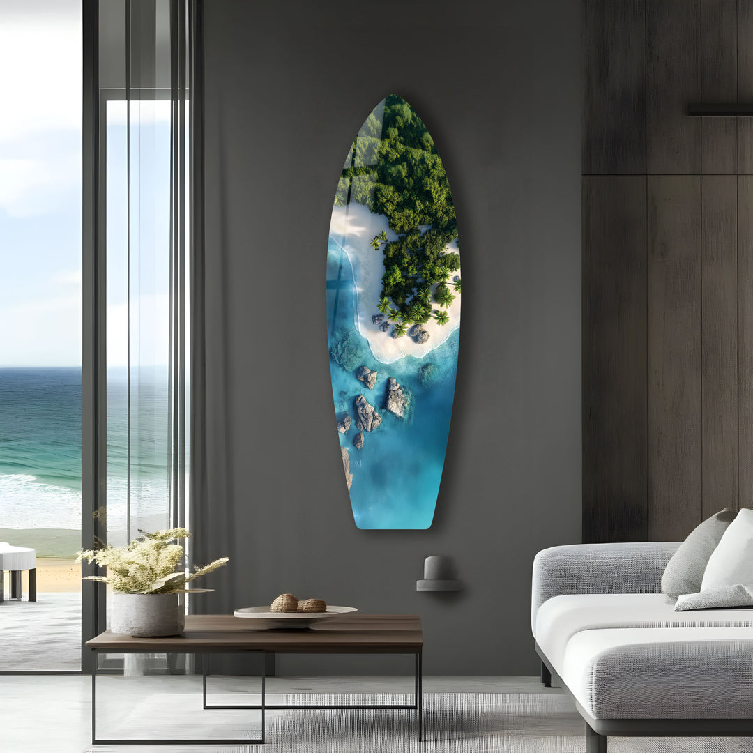 Tropical Paradise Surfboard Wall Art