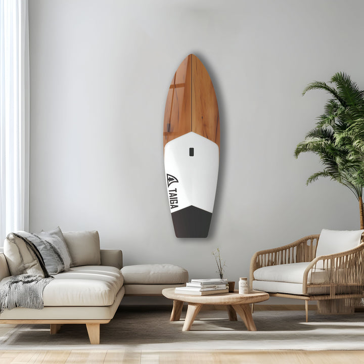 Wood Design White Surfboard Wall Art