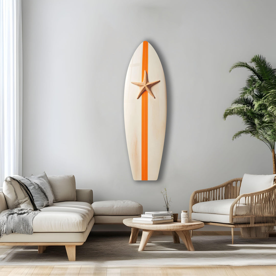 Beach Sea Star Surfboard Wall Art