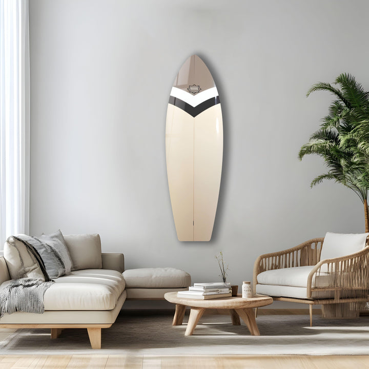 Beige Abstract Surfboard Wall Art