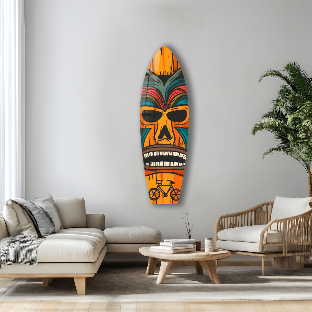 Tiki Art Surfboard Wall Art