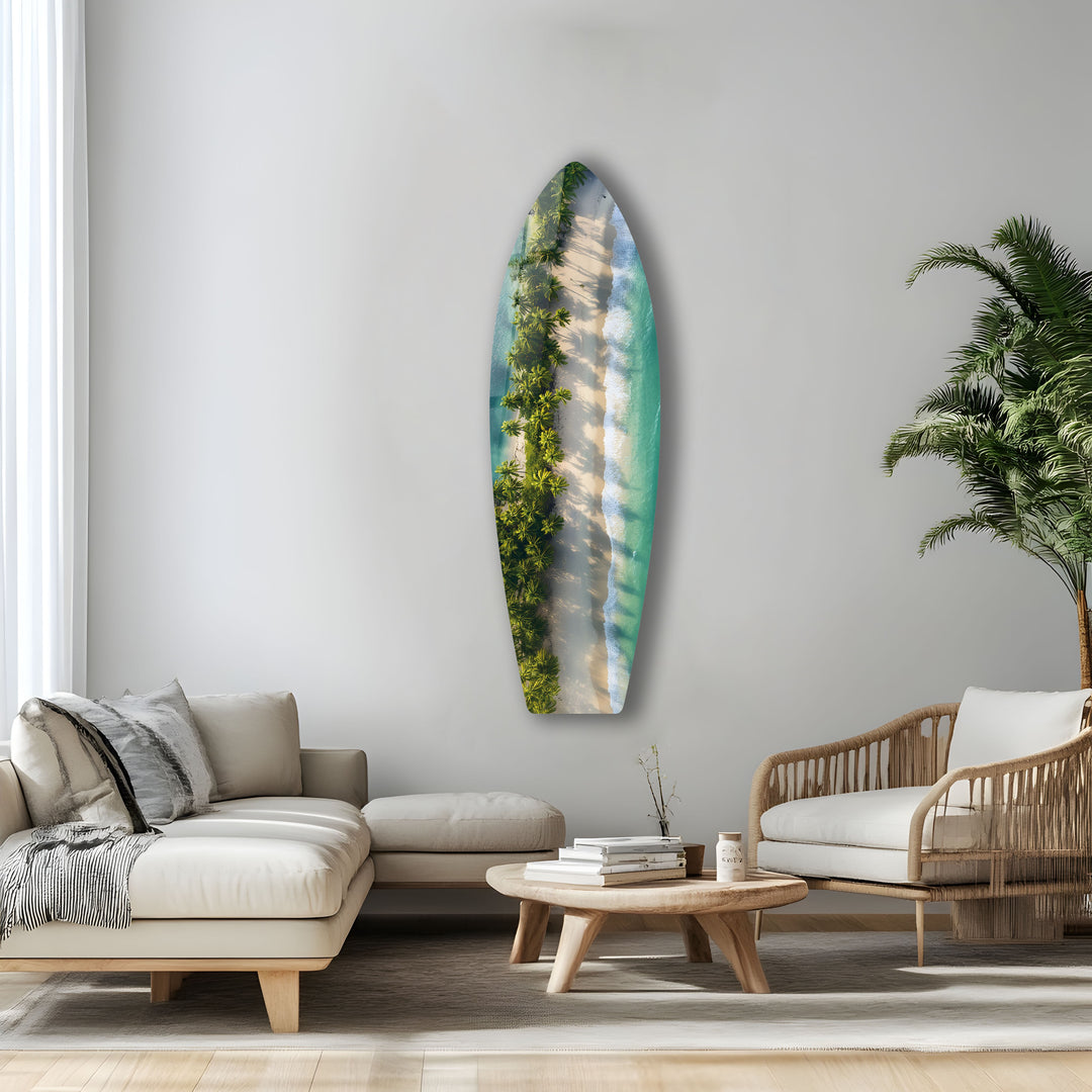 Tropical Escape Surfboard Wall Art