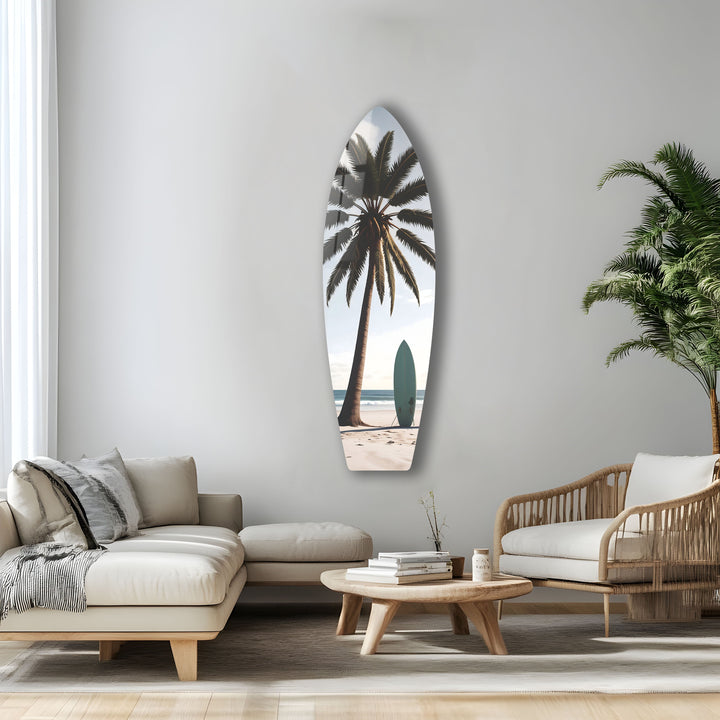 Palm Tree Surfboard Wall Art