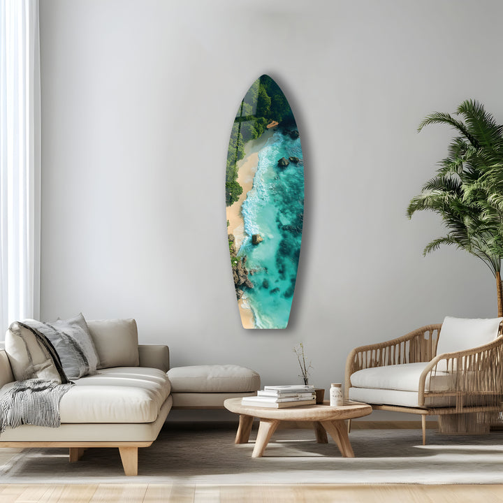 Emerald Cove Surfboard Wall Art