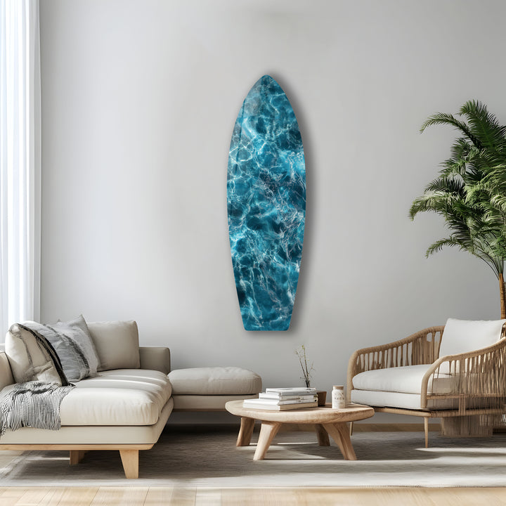 Deep Blue Waters Surfboard Wall Art