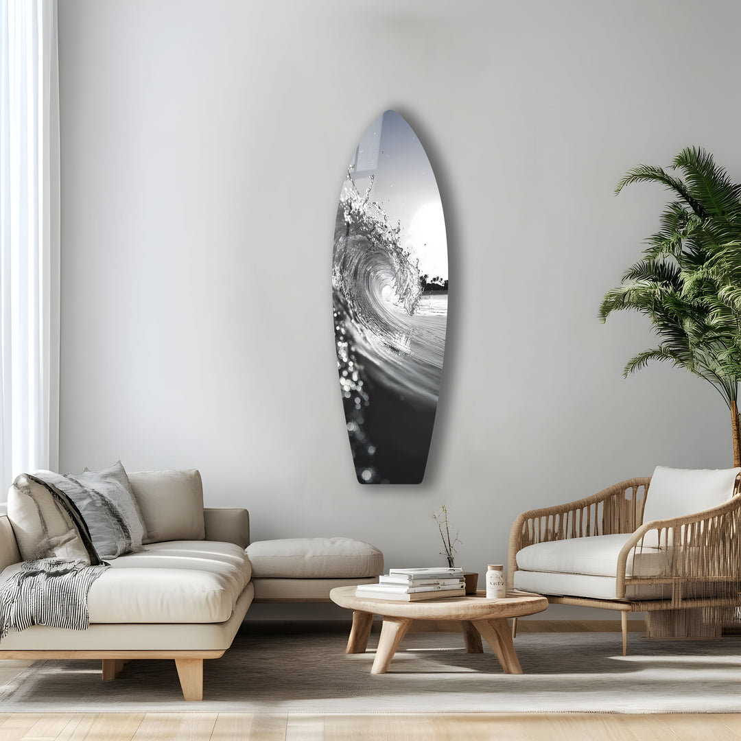 Crystal Wave Surfboard Wall Art