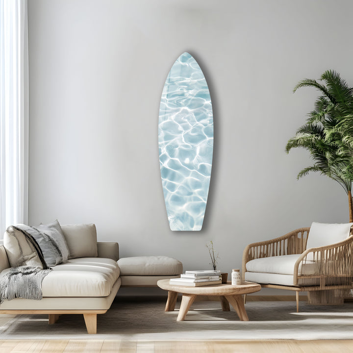 Crystal Blue Waters Surfboard Wall Art