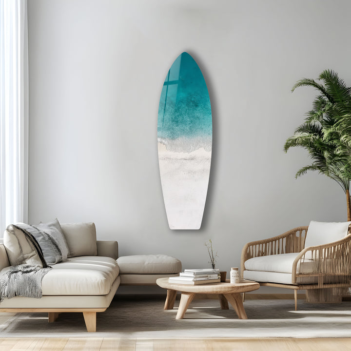 Azure Shoreline Surfboard Wall Art