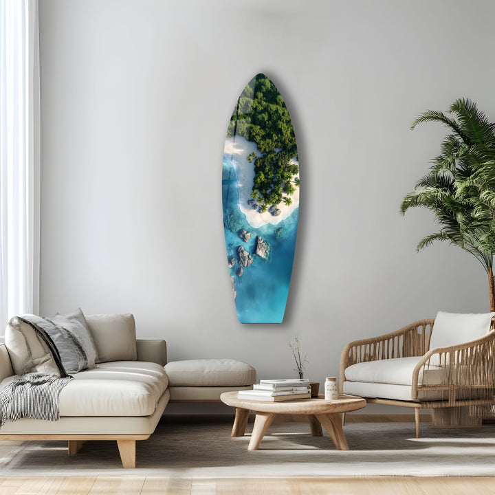 Tropical Paradise Surfboard Wall Art