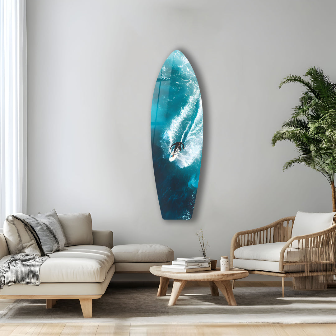 Colorful ocean and surfboard wall art, perfect for beach lovers and adventure seekers.
