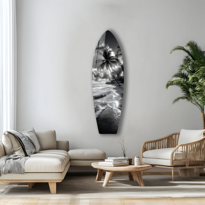 Midnight Tropics Surfboard Wall Art