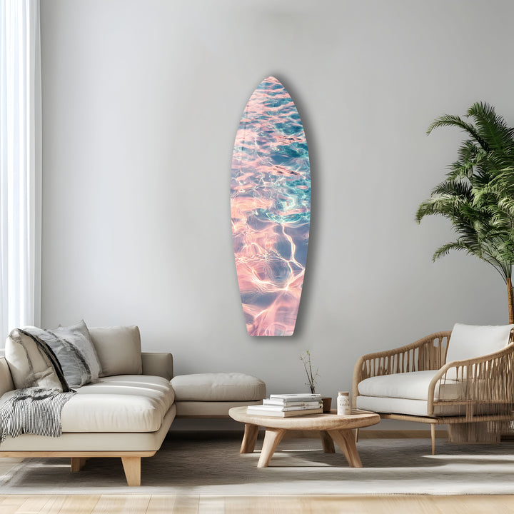 Sunset Reflections Surfboard Wall Art