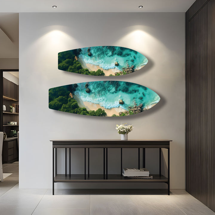 Emerald Cove Surfboard Wall Art