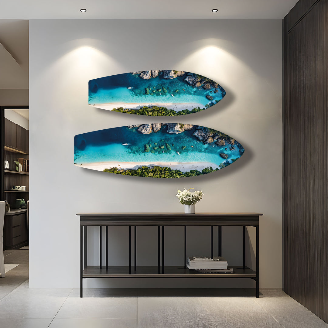 Crystal Cove Surfboard Wall Art