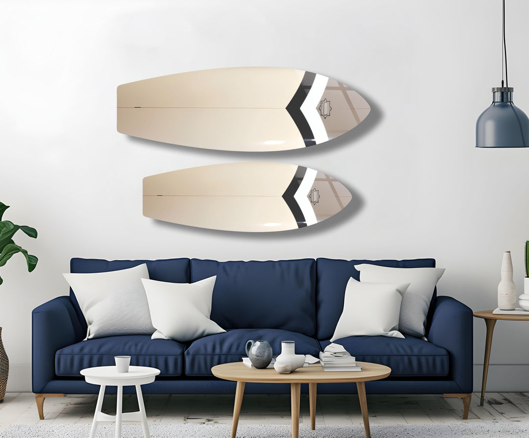 Beige Abstract Surfboard Wall Art