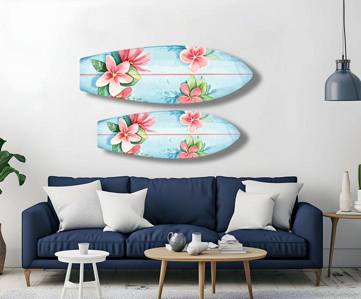 Red Lotus Surfboard Wall Art